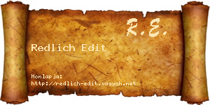 Redlich Edit névjegykártya